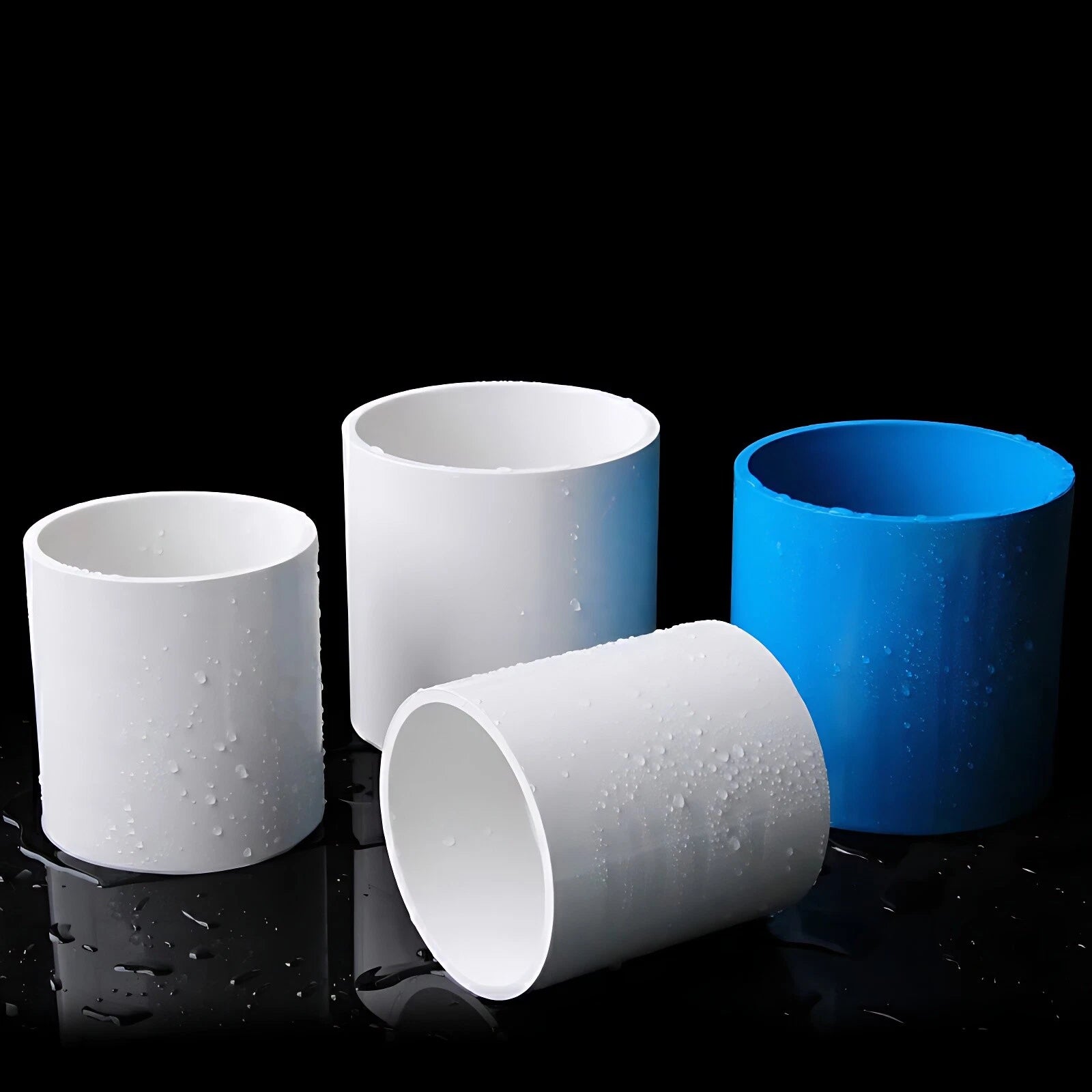 PVC Straight Pipe Coupling Socket — 16mm to 200mm, White / Blue / Grey