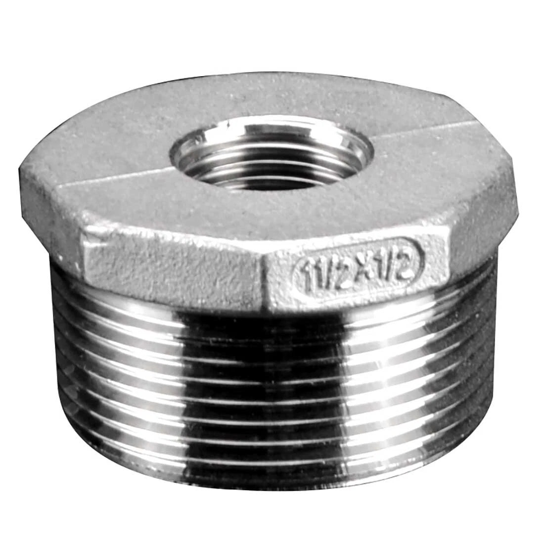 304 Stainless Steel Reducing Bush Adaptor | Male to Female NPT Pipe Fitting