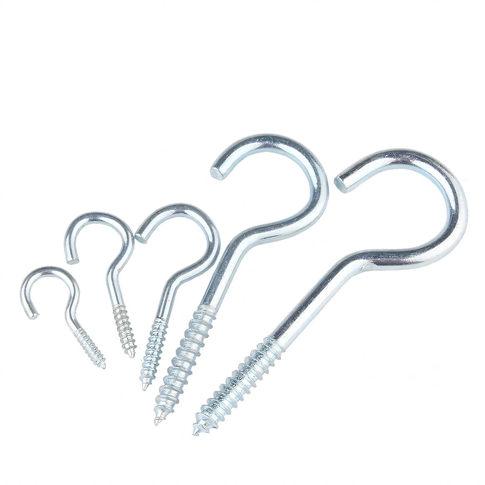 Screw-In Eye Hooks & Open Hooks — Nickel, Zinc & 304 Stainless, 16–106mm, All Sizes