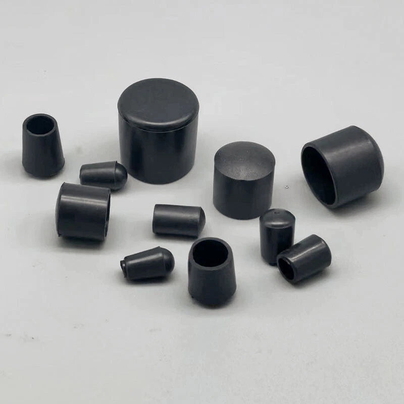Goobetter Round PVC Rubber End Caps – 2.5mm to 19mm (Black, White, Transparent)