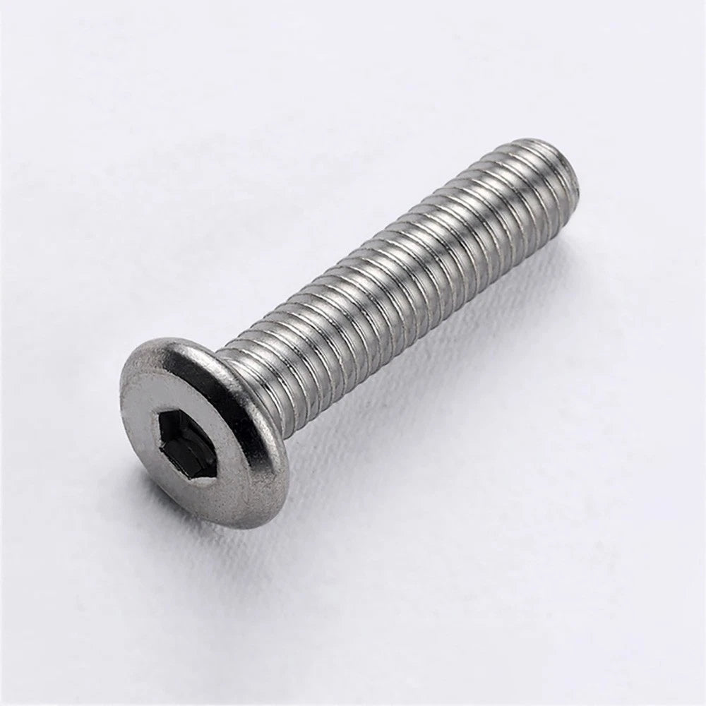 M2 M3 M4 Flat Round Head Hex Socket Screws – A2 Stainless Steel, Fully Threaded (3–50mm)