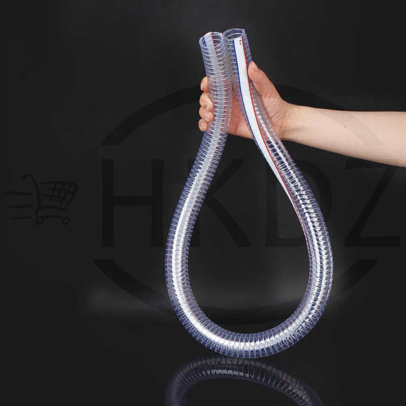 Wire Reinforced Clear PVC Hose Pipe — Heavy Duty, Flexible, Water Air Fuel