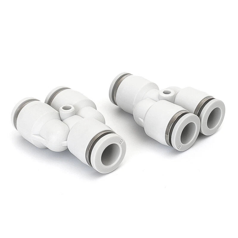 White Pneumatic Push Fit Connector Tube Pipe Joiner Air Water Lines Hose 4-16mm