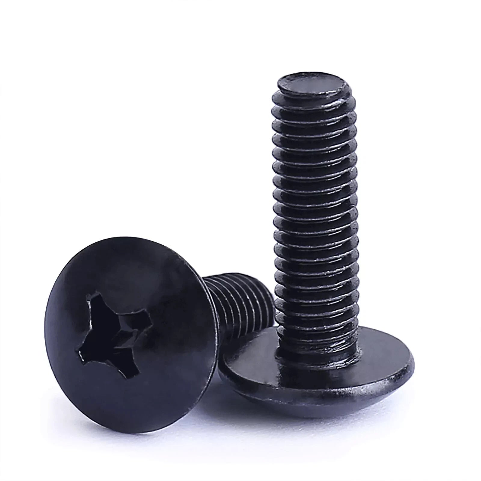 M2–M6 Black Zinc Phillips Pan Head Machine Screws | Steel, Multiple Sizes