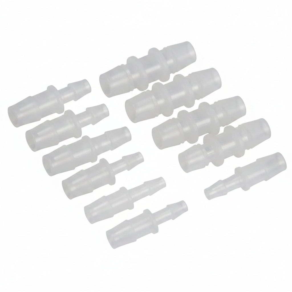Straight Reducer Joiner — Plastic Barbed Hose Connector, 1.6mm–19mm