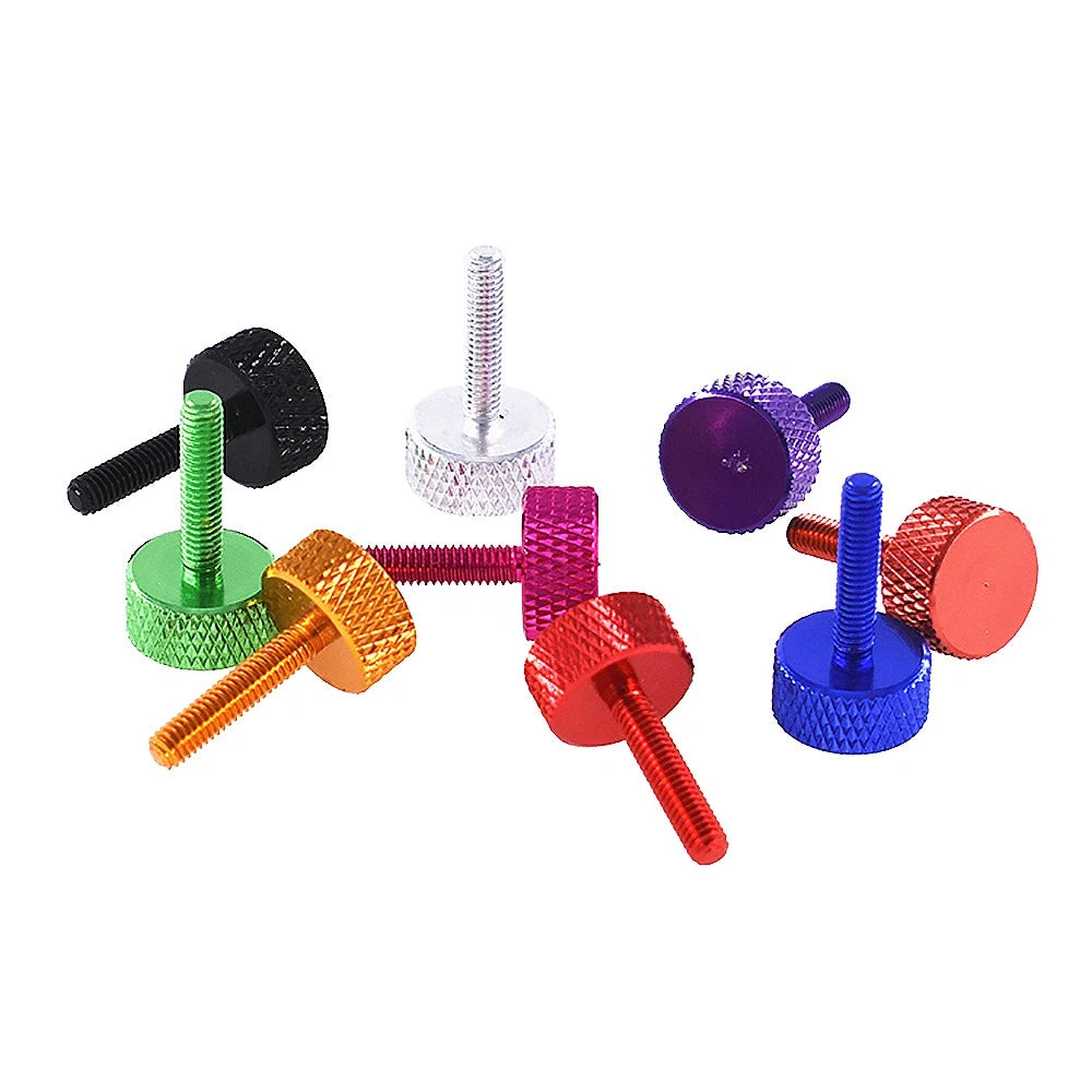 M3.5x16mm Aluminium Knurled Thumb Screws – Flat Head Hand Grip Bolts for PC Case