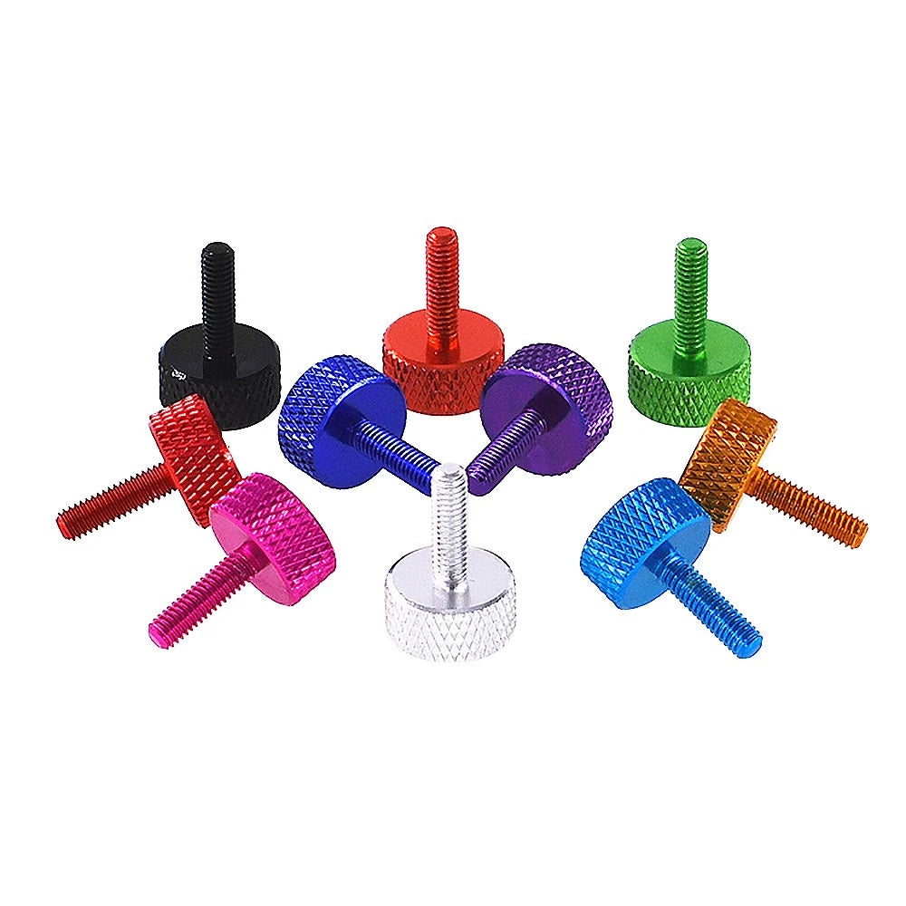 M3.5 x 12mm Aluminium Knurled Thumb Screws – Flat Head Hand-Grip Bolts for PC Case & DIY Builds