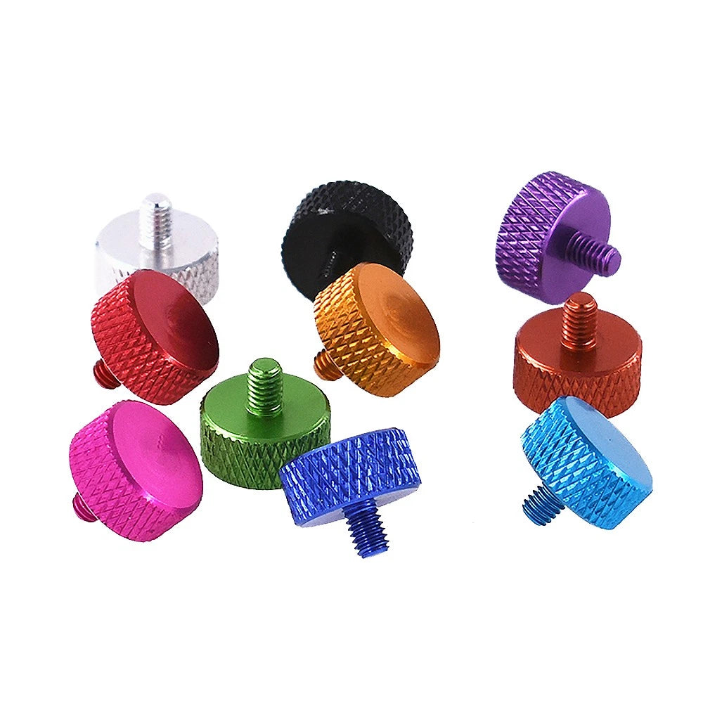 M3.5x4.5mm Aluminium Knurled Thumb Screws – Flat Head, Hand-Grip, PC Case
