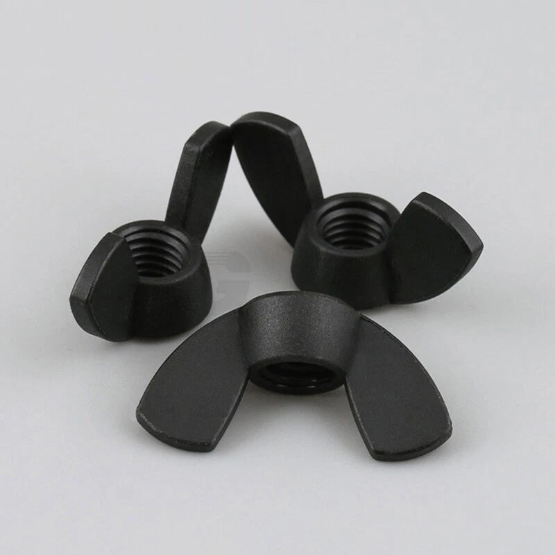 Lock Nuts Butterfly Wing Head Thumb Nuts M3M4M5M6M8M10M12 Screws Black Grade 4.8