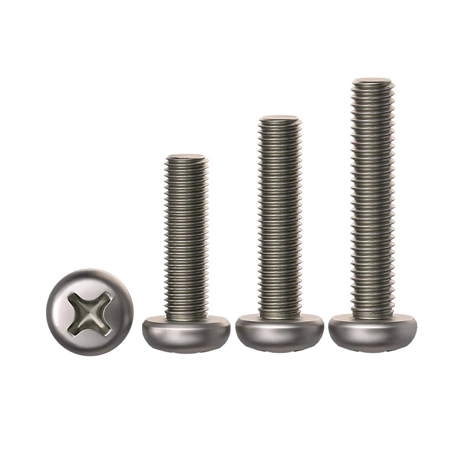 Titanium Phillips Pan Head Machine Screws — TA2/Gr2, M2–M8, Multiple Lengths