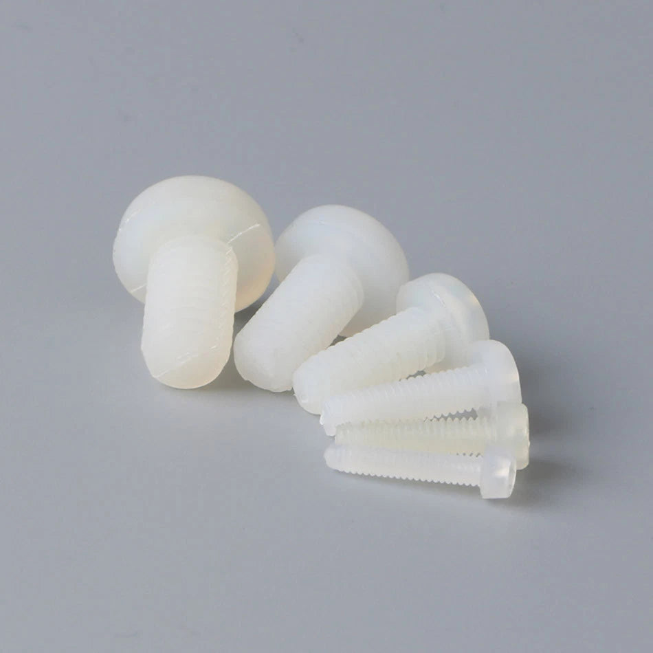 White Nylon Pan Head Phillips Machine Screws M4 M5 M6 — Non-Conductive PA66 Plastic Screws 6mm to 50mm