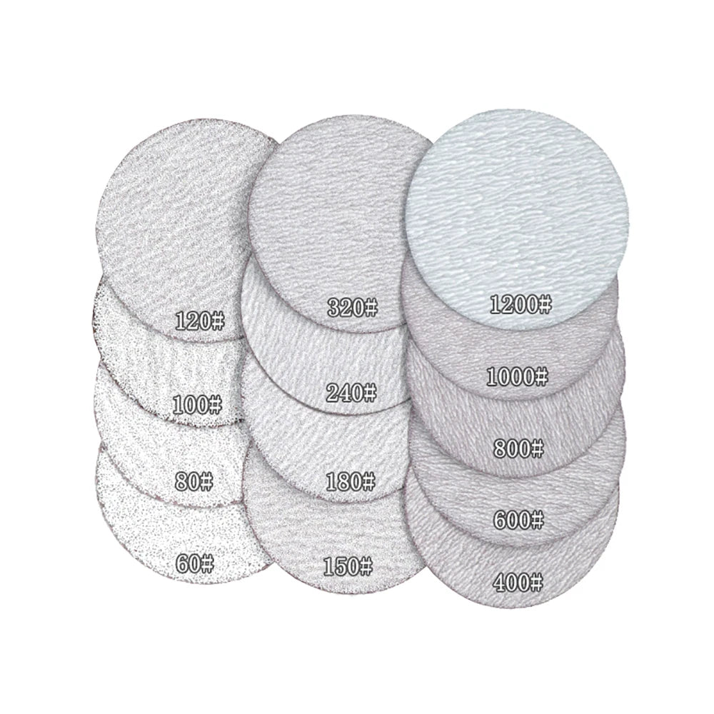 50mm Dry Sanding Discs 2 Inch Hook and Loop Abrasive Sandpaper Pads 60-1200 Grit