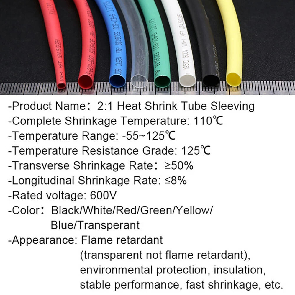 4.5mm Heat Shrink Tubing 2:1 Ratio – Electrical Wire Sleeving, 7 Colors, 1M–100M