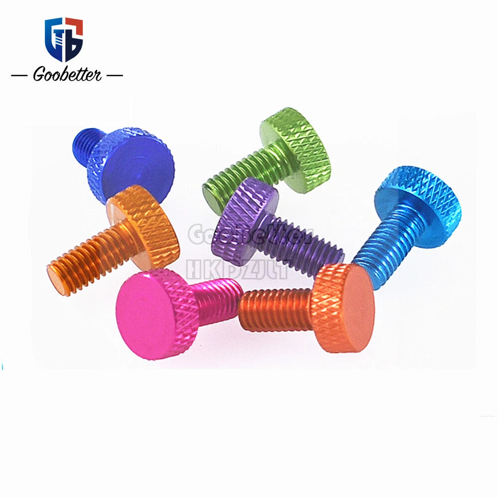 Knurled Thumb Screws M6 x 10 mm Aluminum Alloy DIY Hand Tighten Grip Knob Bolts