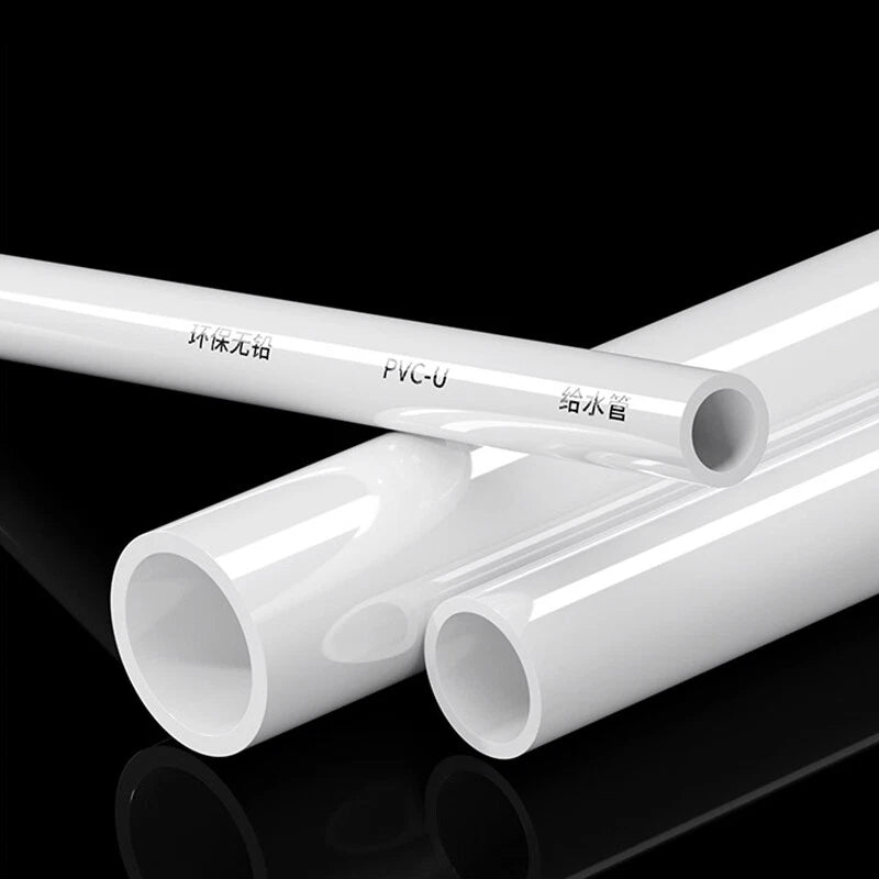 White PVC Round Tube Pipe — 200mm (7.9") Length | 9 Sizes Available
