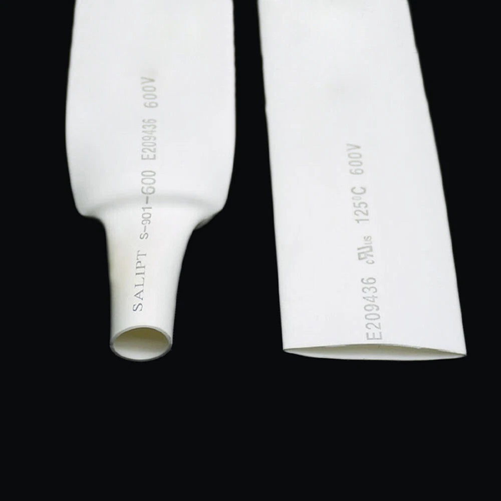 White 2:1 Heat Shrink Tubing — 1 Meter, 0.6mm to 80mm Diameter