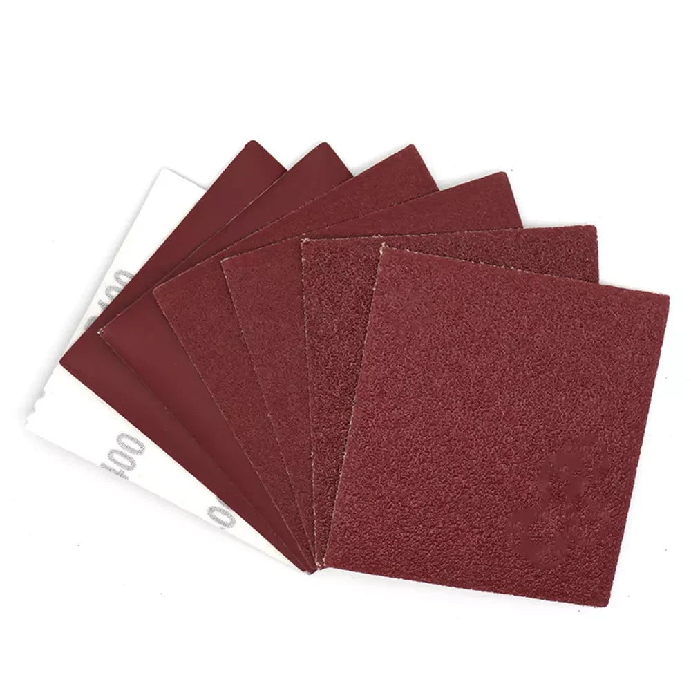 Red Square Sandpaper 40-400 Grit Sand Paper Hook Loop Size 90*182mm 100*110mm