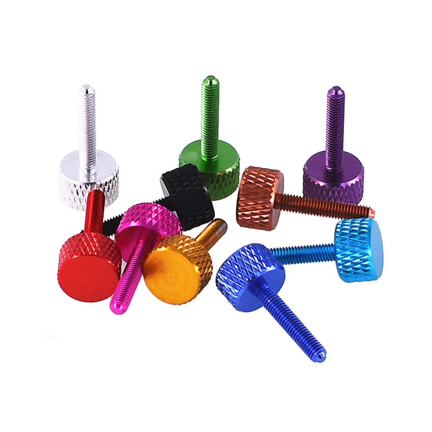 M3 x 16mm Knurled Thumb Screws – Anodised Aluminium Flat Head Hand-Grip Bolts