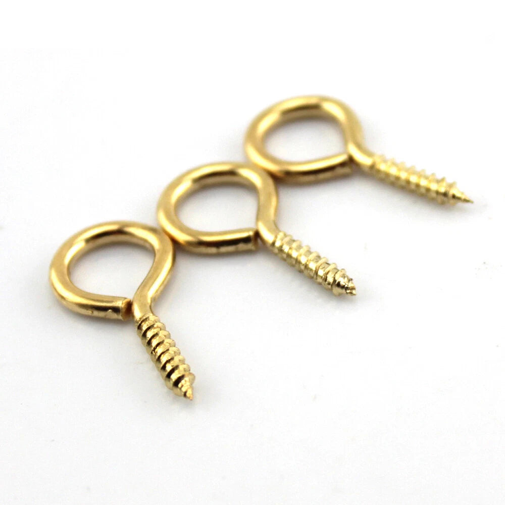 Small Screw-In Eye Hooks — Iron, 8–26mm for Picture Frames, Craft Hoops & Doll Making
