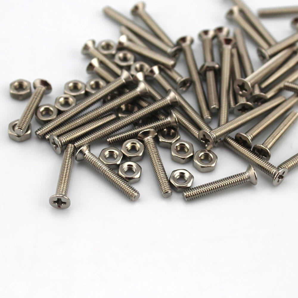 M2.5 Cross Countersunk Machine Screws Iron Phillips Flat Head Bolts with Hex Nut