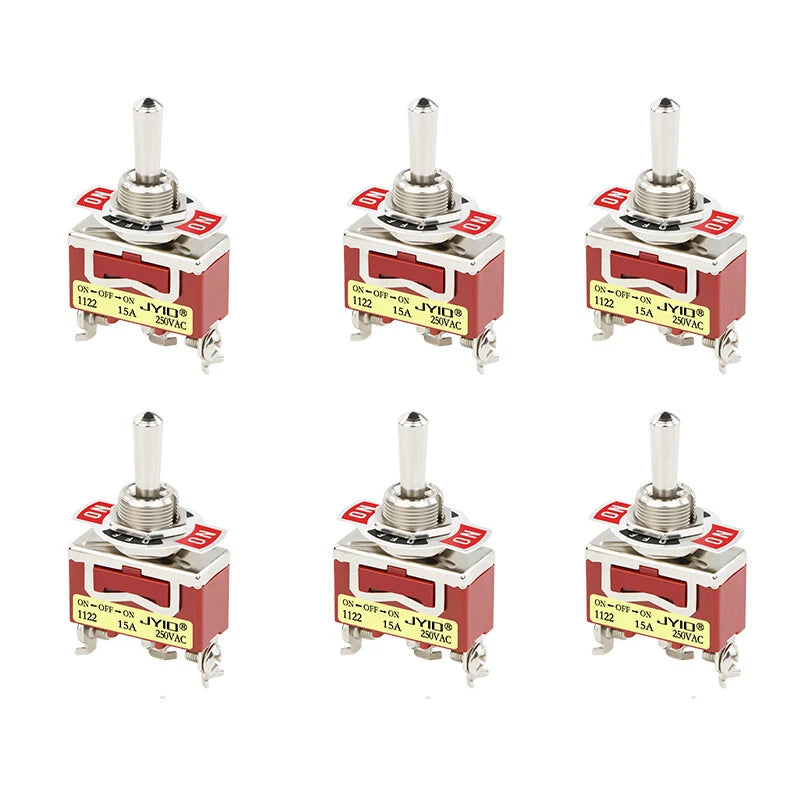 SPDT Toggle Switch ON-OFF-ON 3 Position 3-Pin 15A 250VAC — E-TEN 1122