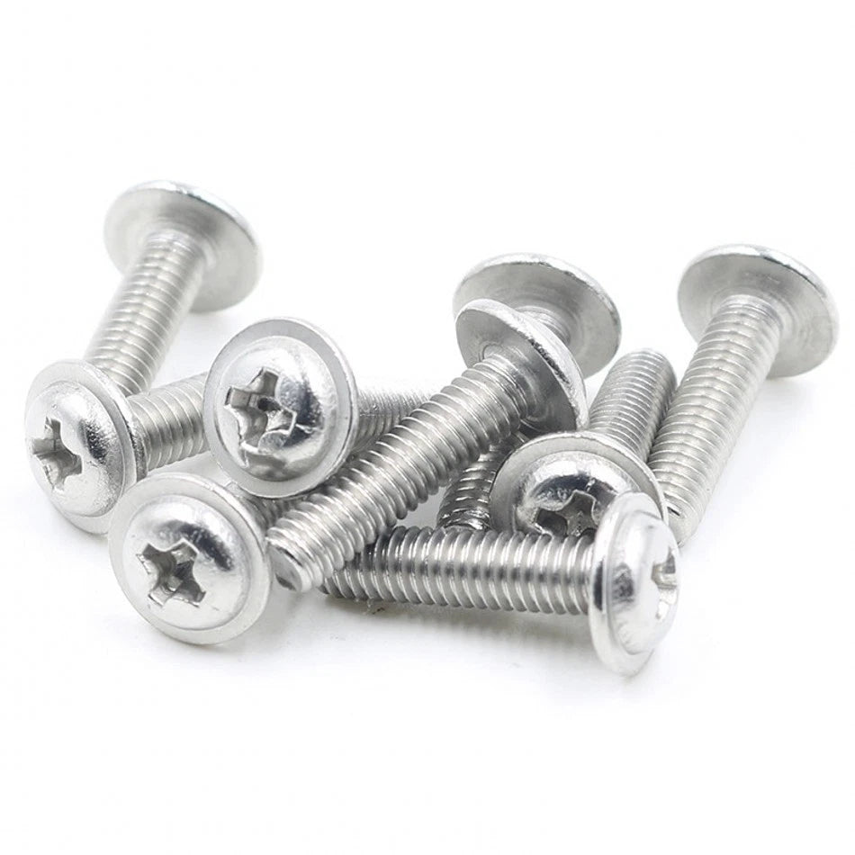 A4 Stainless Steel Phillips Pan Flanged Head Machine Screws M3 M4 M5