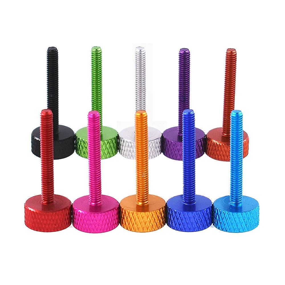 M3.5x25mm Aluminium Knurled Flat Head Thumb Screws for PC Case — Hand Grip Knob Bolts