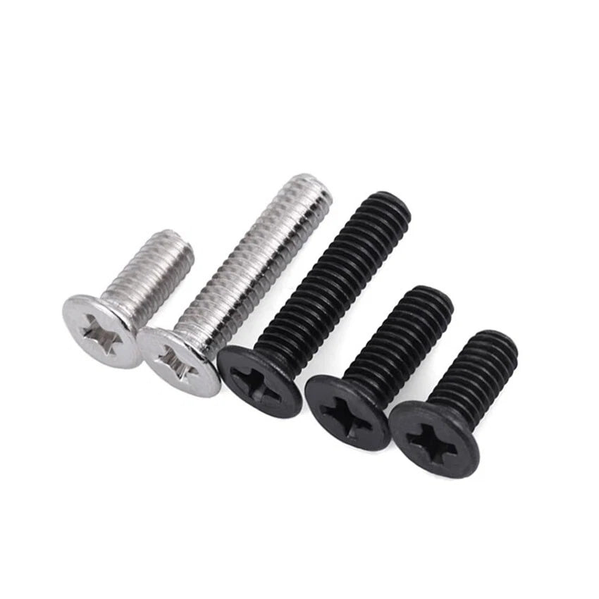 M2 Phillips Countersunk Machine Screws – Nickel or Black Zinc Plated, Fully Threaded (3–8mm Overall Length) - HomeDIYer