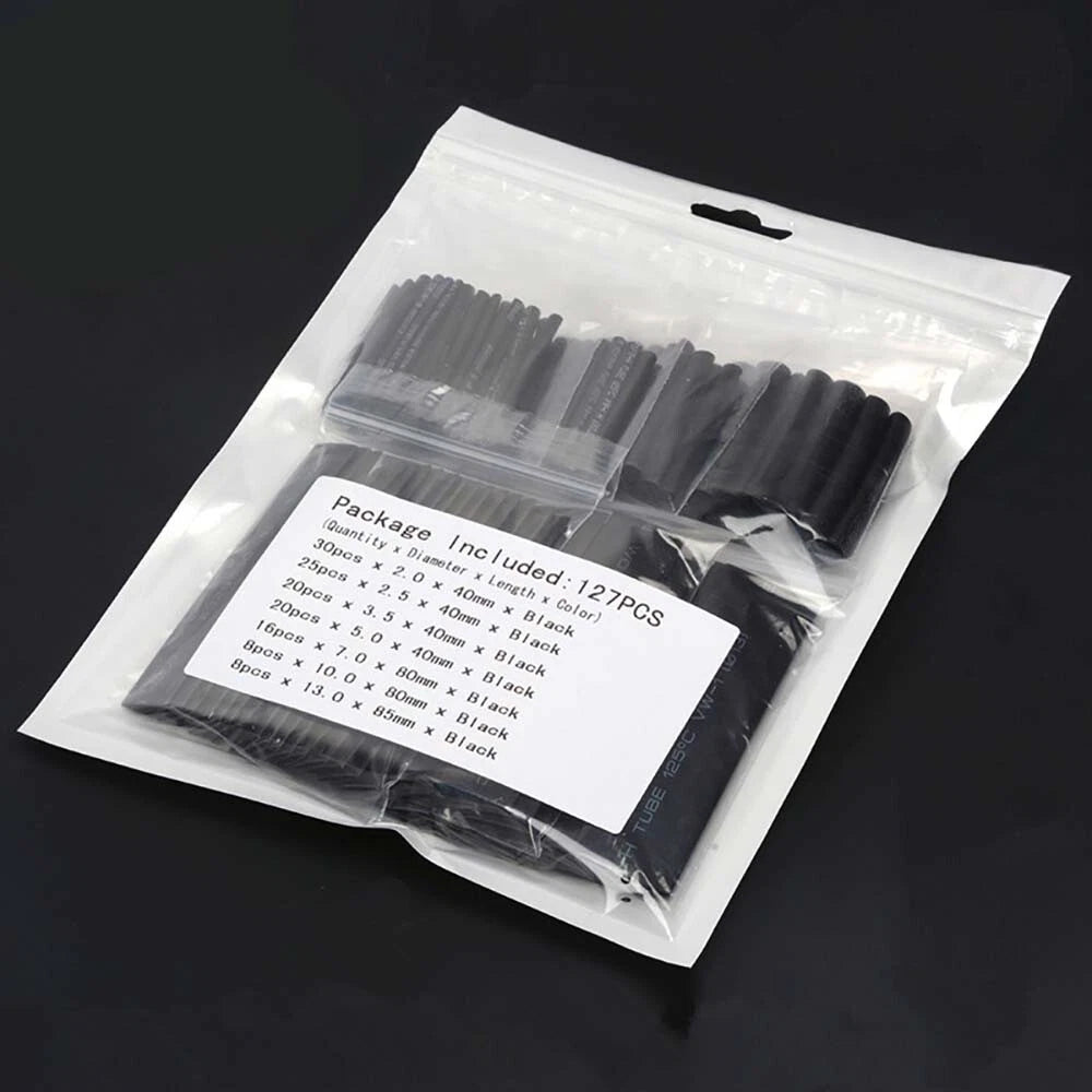 127-Piece Heat Shrink Tubing Kit — Assorted Sizes for Electrical Wire & Cable
