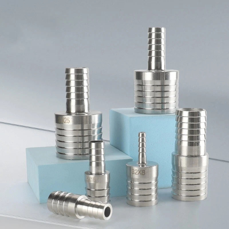 6mm~50mm Stainless Reducer Barbed Hose Joiner Connector Air Water Pipe Gas Tubi
