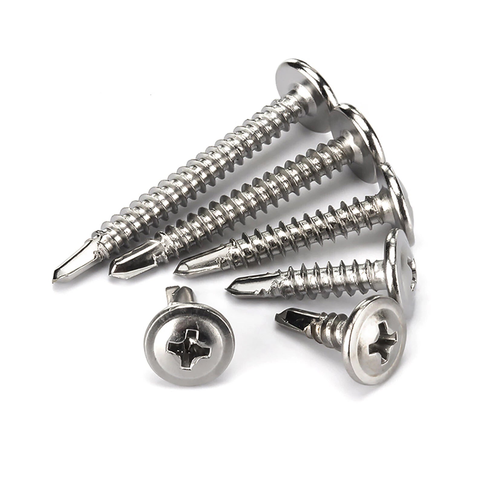 Self Drilling Wafer Head Screws – 304/410 Stainless & Galvanized Steel, M4.2 M4.8