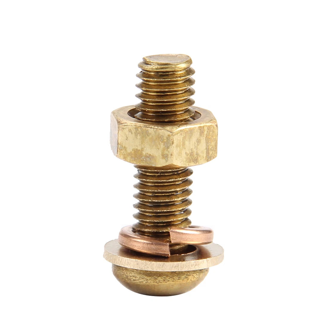 M3 M4 M5 M6 M8 Brass Phillips Pan Head Machine Screws with Hex Nuts & Washers