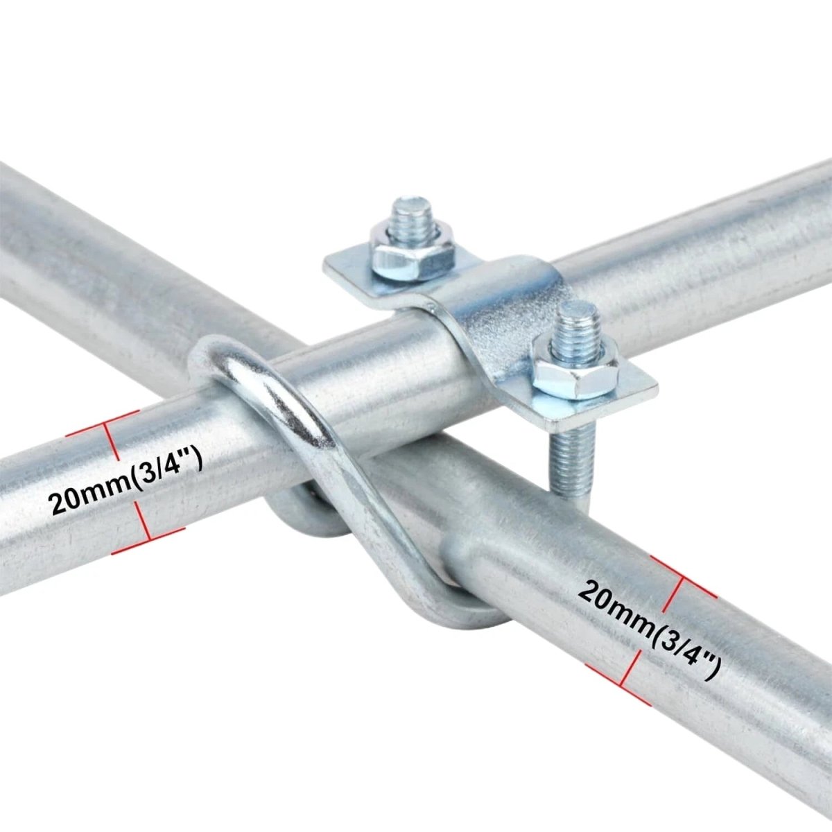 U - Bolt Pipe Clamp — Double & Single U - Shape Saddle Clamp for Greenhouse & Awning Frames - HomeDIYer