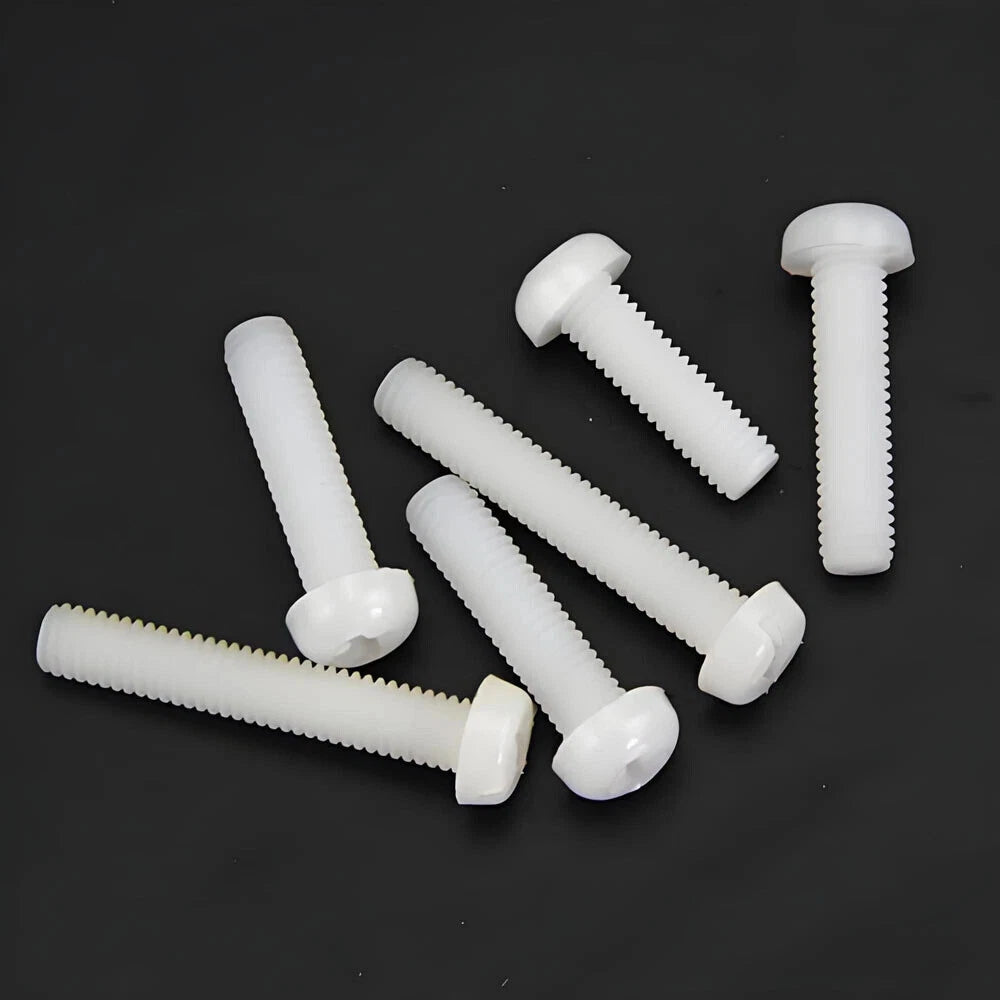 White Nylon Phillips Pan Head Machine Screws – M2 to M8, Non‑Conductive & Corrosion‑Free (PA66)
