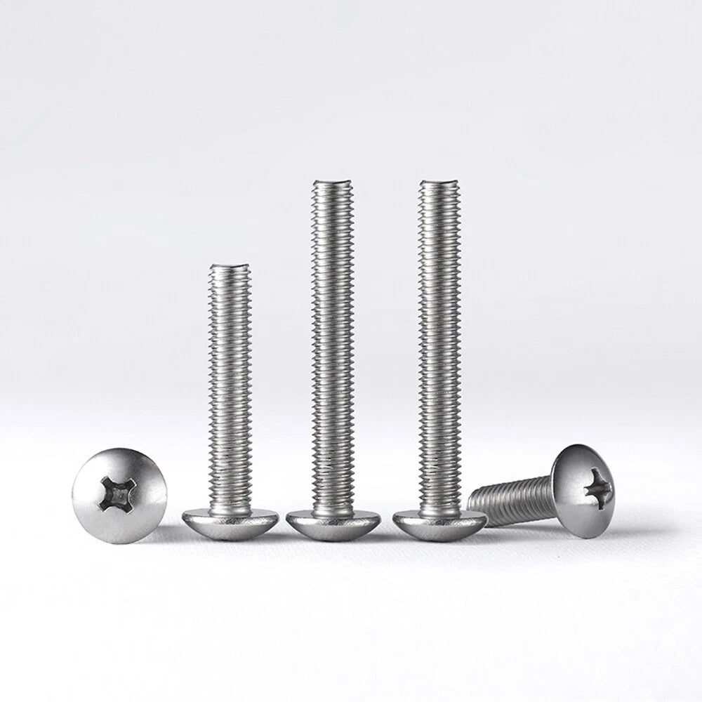 M3 M4 M5 M6 Phillips Truss Head Machine Screws – 316 Stainless Steel, Marine Grade, Fully Threaded