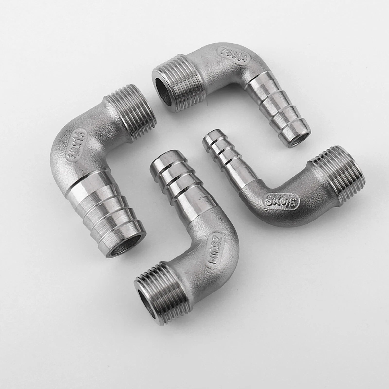 BSP 90° Elbow Barbed Hose Fitting — 304 Stainless Steel Pipe Connector