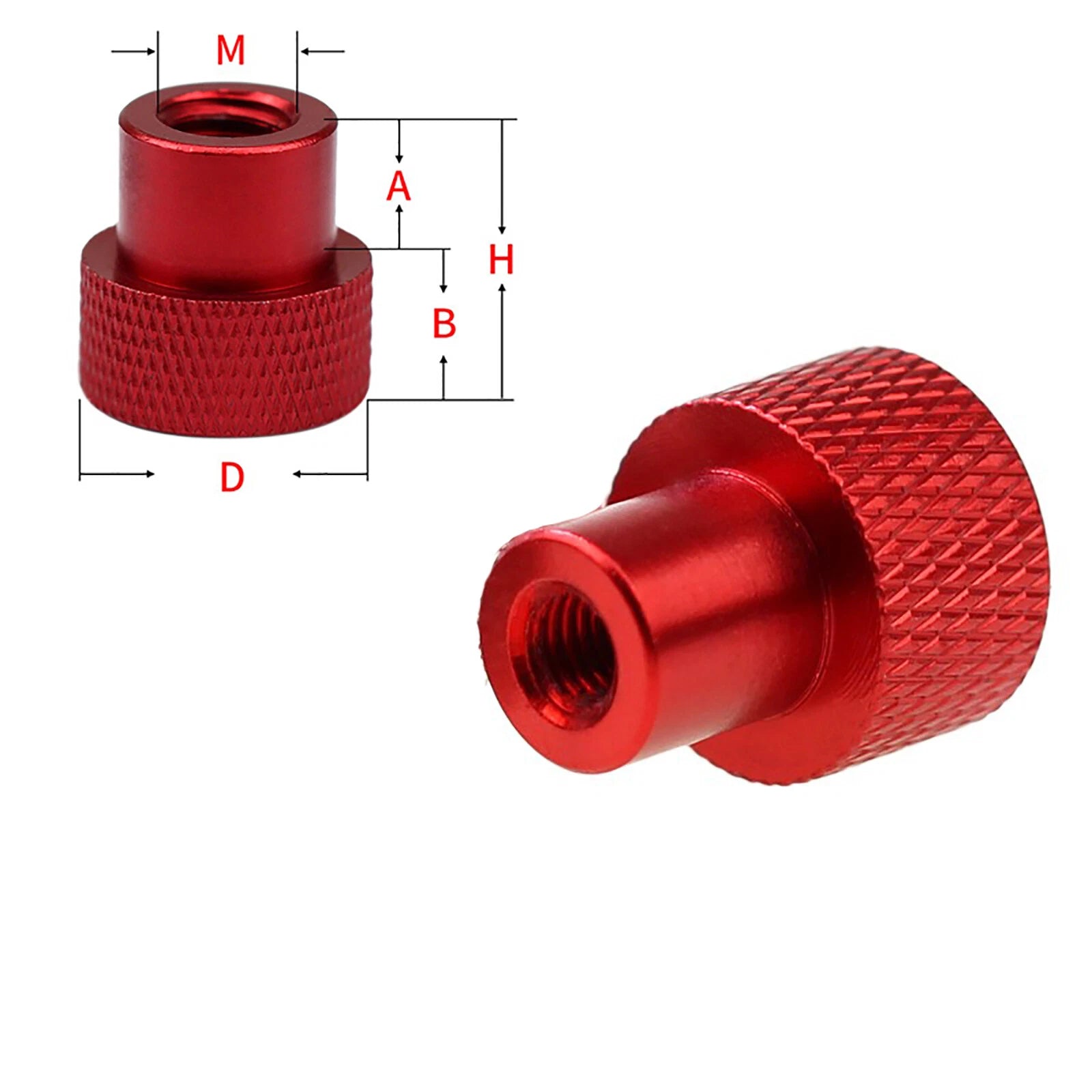 M3/4/5 Knurled Thumb Screws / Nut Red Hand Grip Knob Bolt SS + Alu For Camera PC