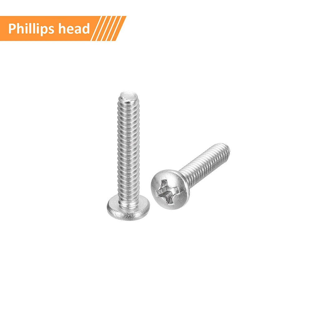 M4-M6 A2 Stainless Steel Phillips Pan Head Machine Screws | 304 SS Metric Bolts