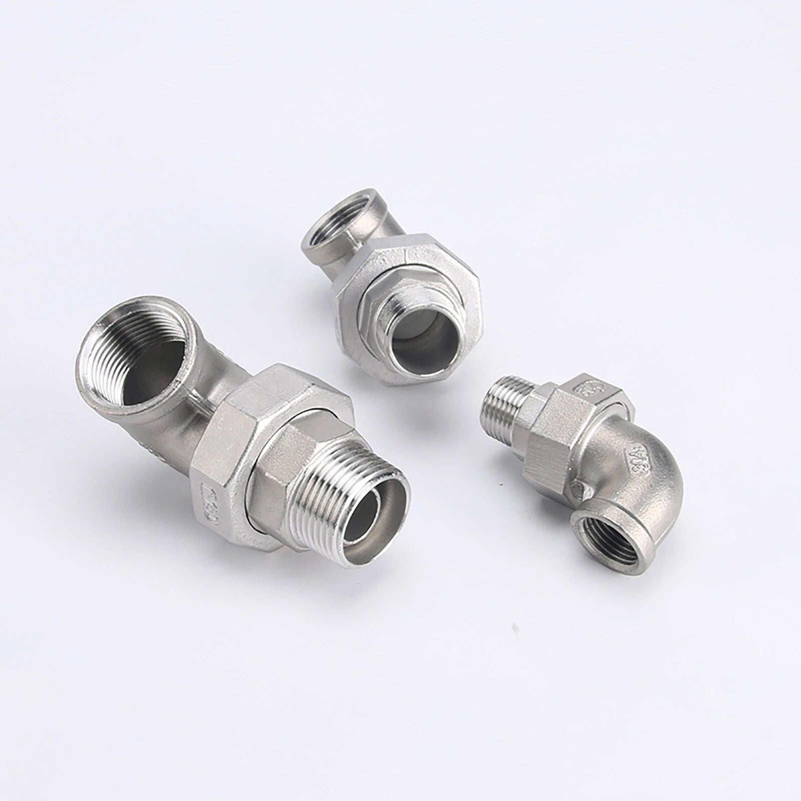BSP 304 Stainless Steel Female Male Elbow Union Pipe Fitting — DN8 to DN50