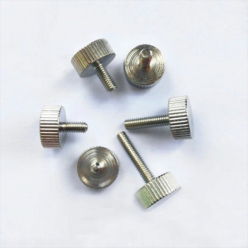 M3 M4x6mm-20mm Ni-Plated Carbon Steel Knurled Thumb Screws Hand Grip Knob Bolts