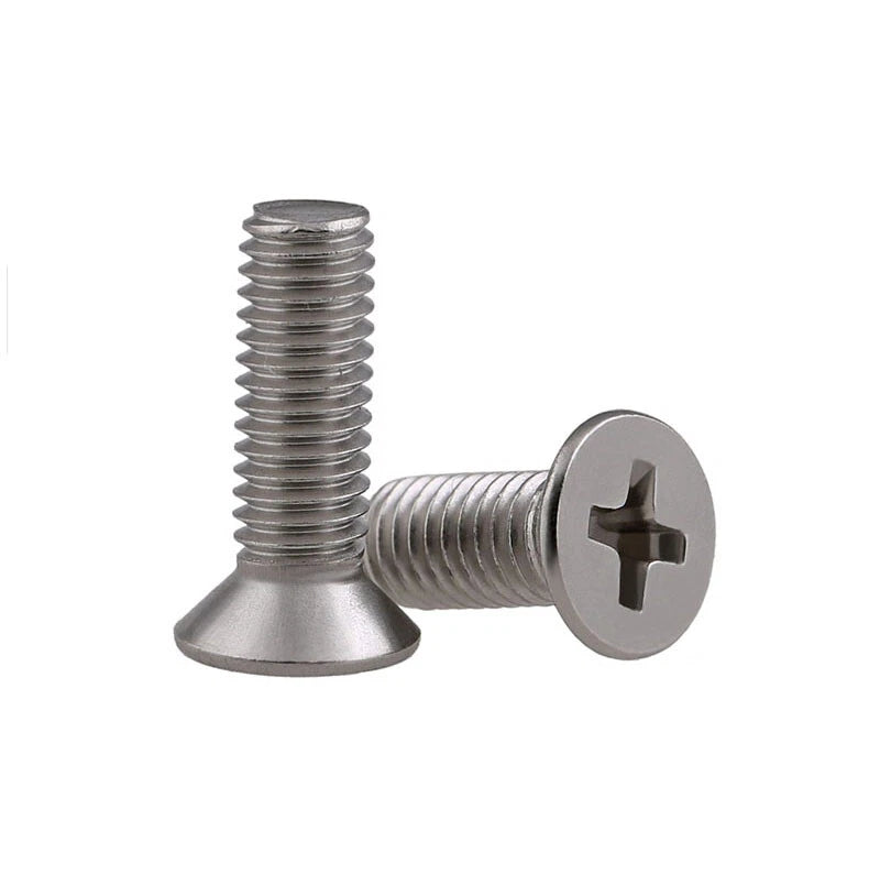 M5 M6 316 Stainless Steel Countersunk Phillips Machine Screws — Flat Head Metric Bolts