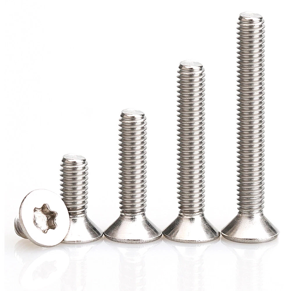 Torx Countersunk Head Screws M2 M2.5 M3 M4 — A2 Stainless Steel Security Machine Screws