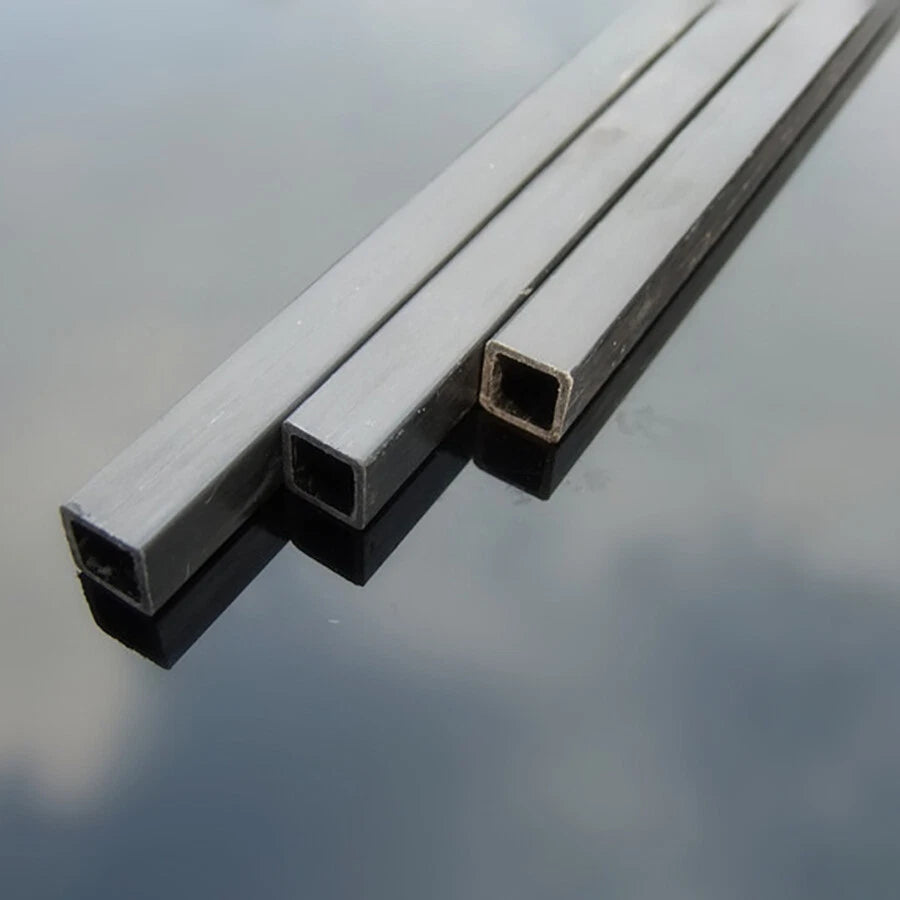 Black Carbon Fiber Square Tube 3mm–10mm OD | Hollow RC Model Pipe