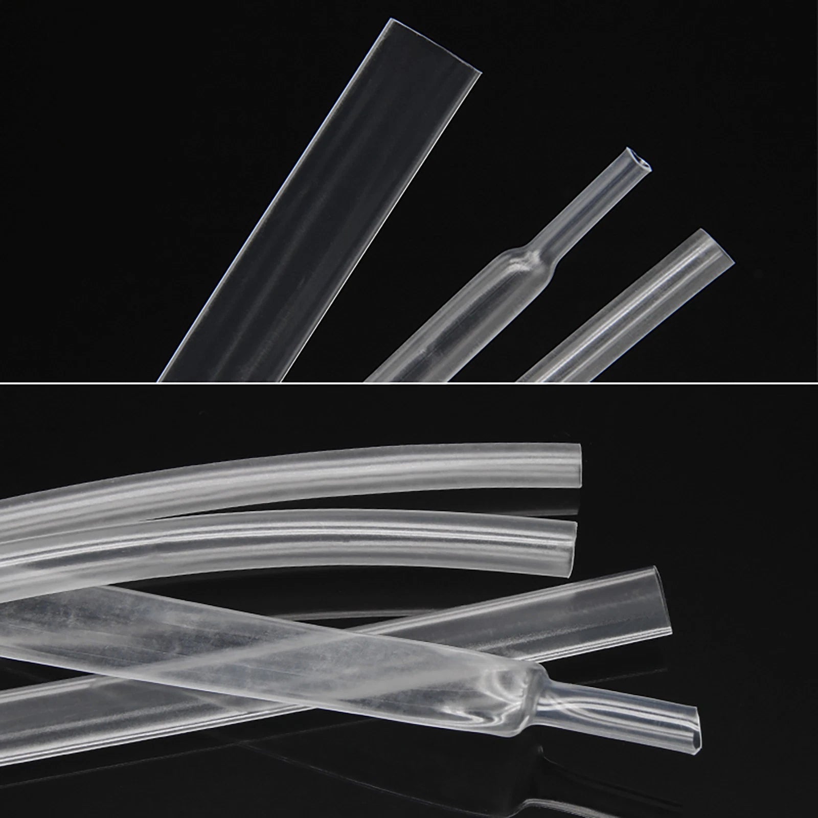 2:1 Heat Shrink Tubing Clear Transparent — φ0.6mm to φ100mm, 1M / 5M / 10M