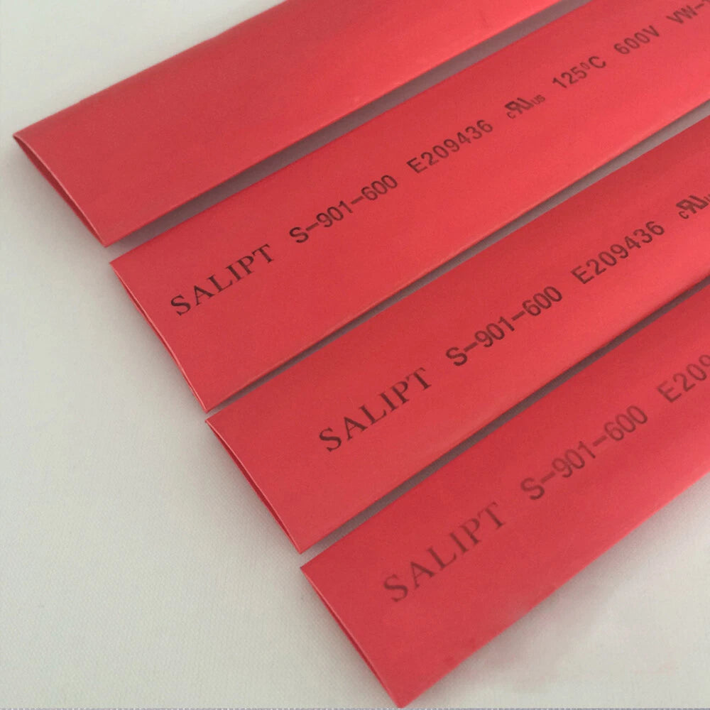 Red Heat Shrink Tubing 2:1 Ratio — Φ0.6mm to Φ80mm | Cable Sleeving Wire Wrap