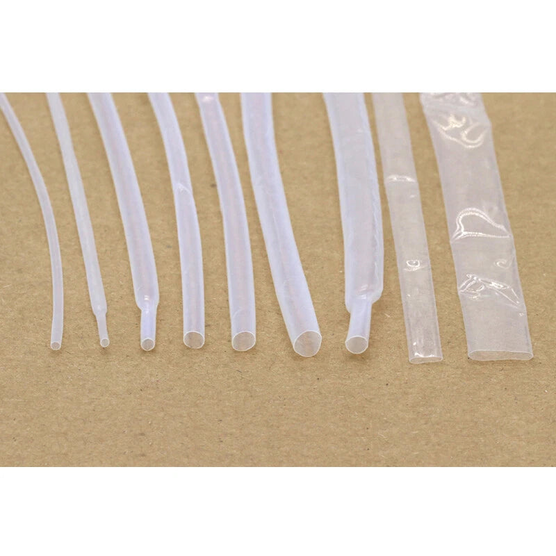 Clear PTFE Heat Shrink Tubing 4:1 Ratio — φ2mm to φ9.6mm, High Temp 260°C
