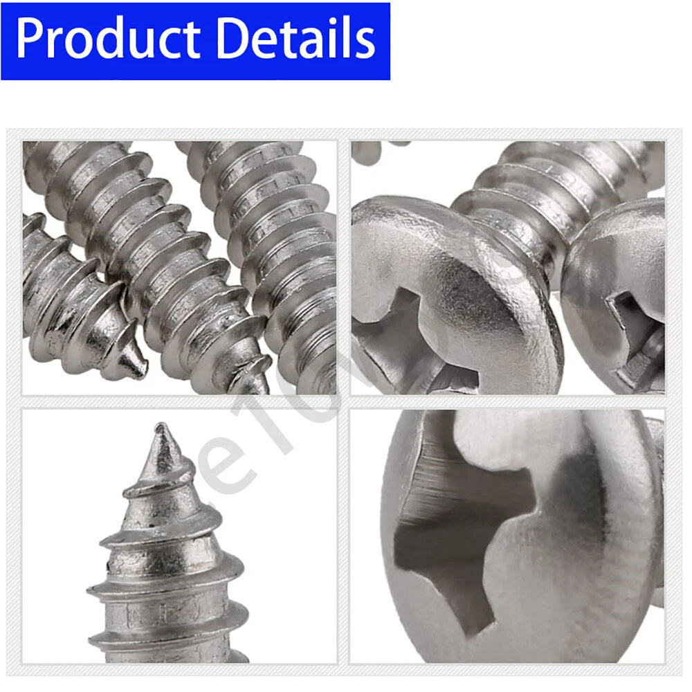 M5 M6 M8 Pan Head Self Tapping Screws – 304 Stainless Steel