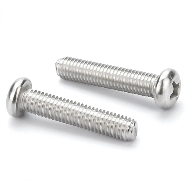 M3.5 Pozi Pan Head Machine Screws – A2 Stainless Steel (304), 10mm–100mm Lengths