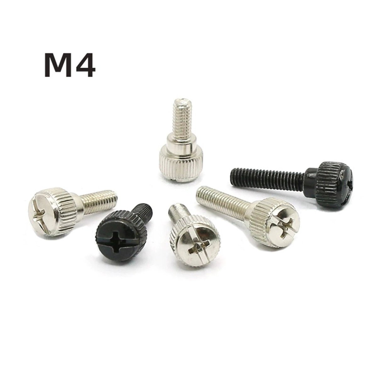 M4 Knurled Thumb Screws with Step Round Knob | Nickel & Black Zinc | 6–16mm - HomeDIYer