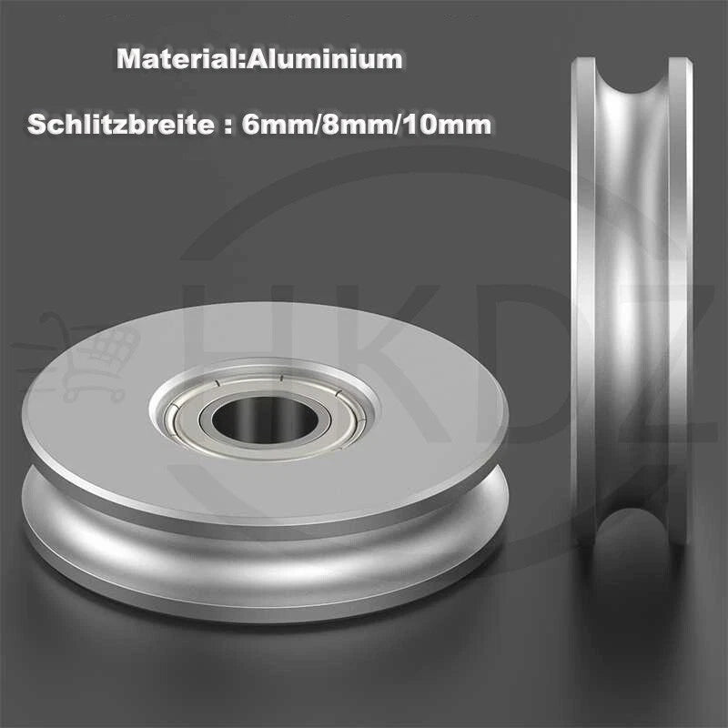 Aluminium Pulley Bearing CNC Guiding Wheel Flat Belt Idler OD 8-80mm Hole 5-16mm